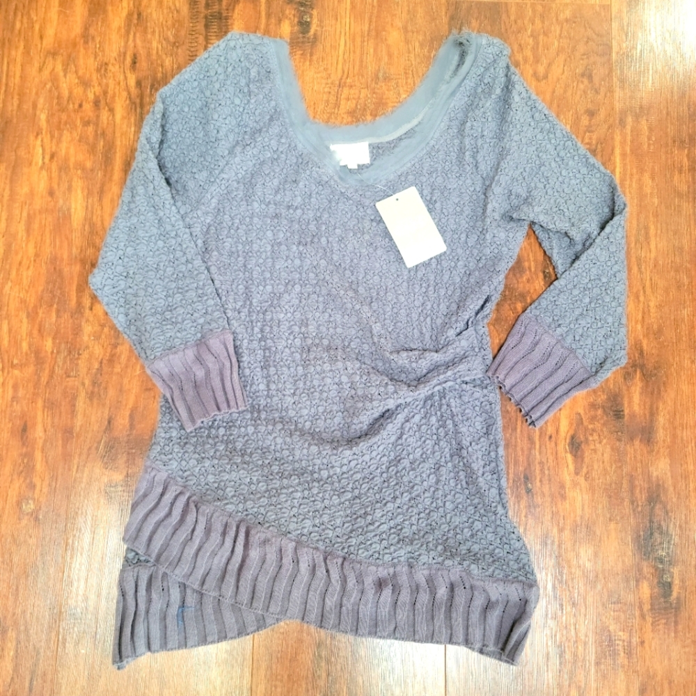 NWT Anthropologie, size medium long sleeve gray shirt